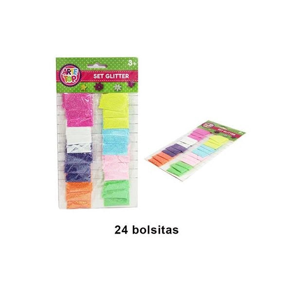 Set Glitter Neón X 24 Unid Arte Top