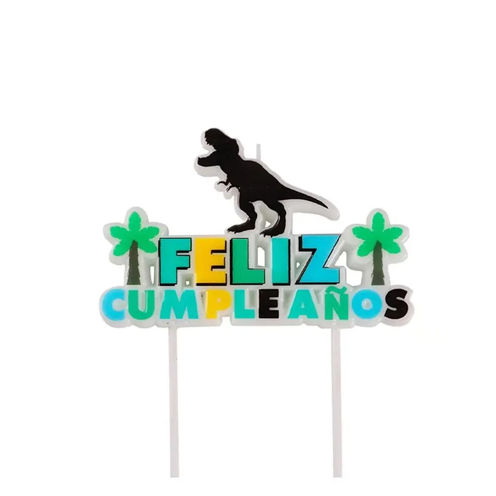 Vela Feliz Cumpleaños Dinosaurio x 1 Uni