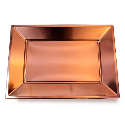 Bandeja Rectangular Metal Cobre x 3 Uni