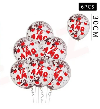 Globo Látex Confetti Te Amo X 6 Uni