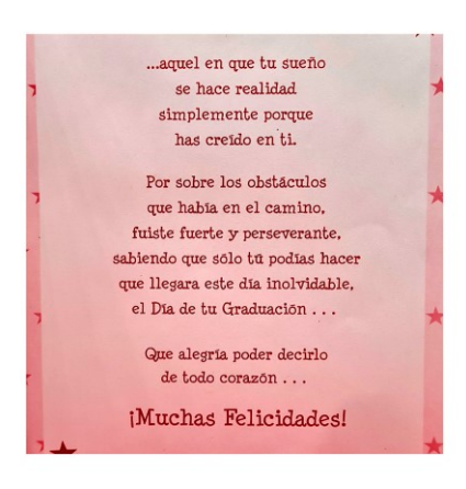 Tarjeta Graduación "Hoy Es El Gran Día..."