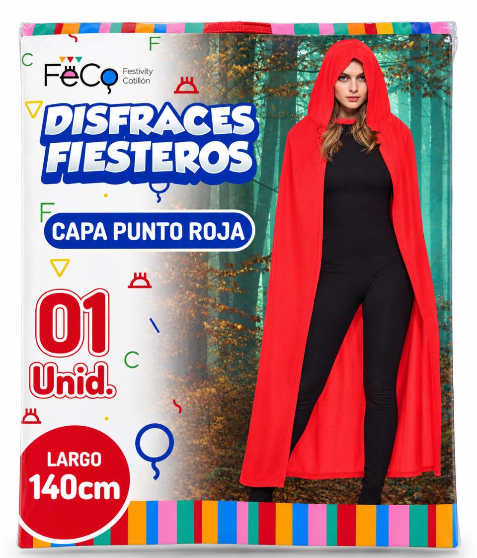 Capa con Capucha Roja 140 cm