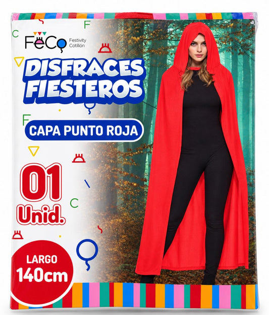 Capa con Capucha Roja 140 cm