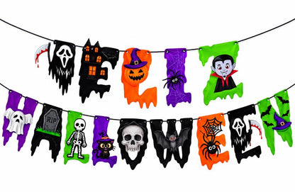 Guirnalda "Feliz Halloween Esqueletos" 2 mts.
