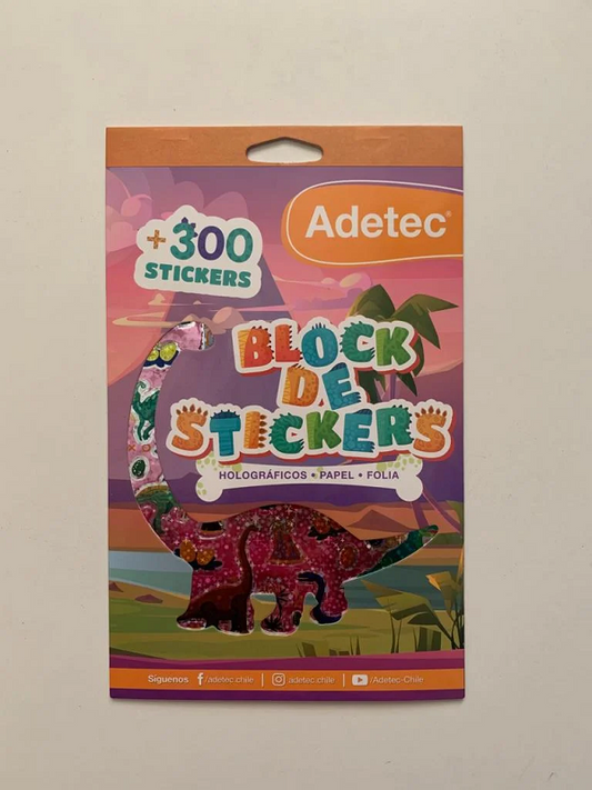 Block Stickers Holo Dinosaurios Adetec