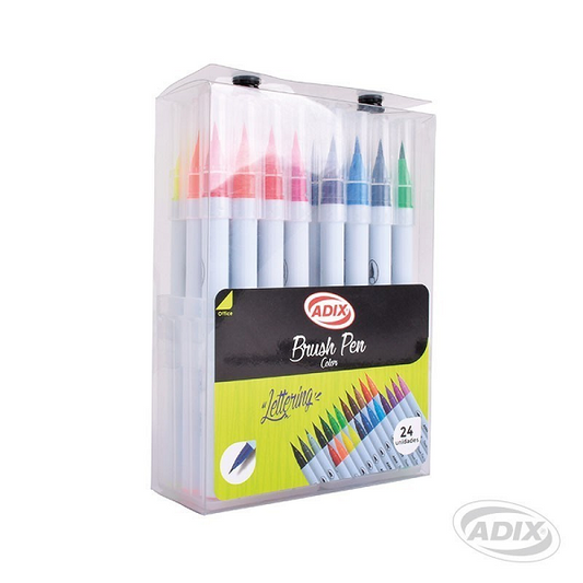 Brush Pen Caja C/Broche 24 Col Adix