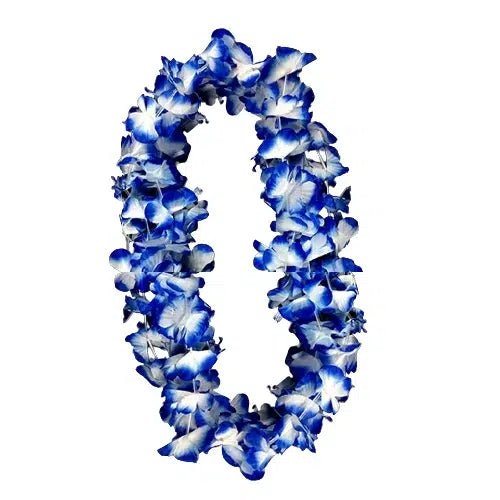 Collar Flor Azul Blanco x 6 Uni