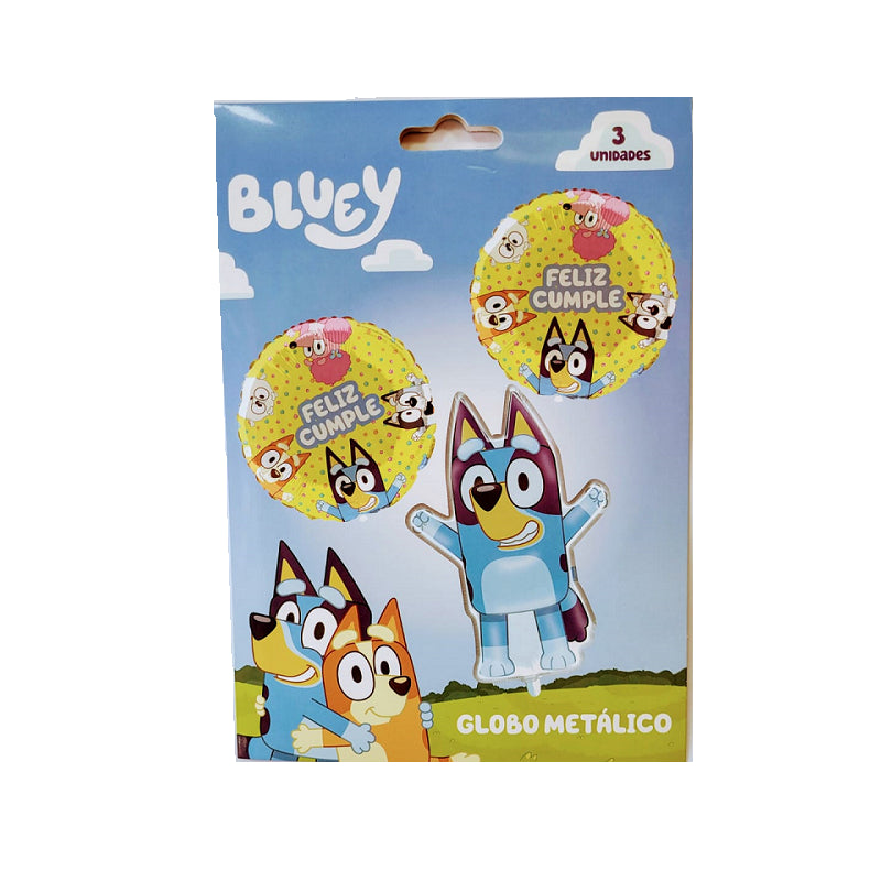 Set 3 Globos Metalizados Bluey