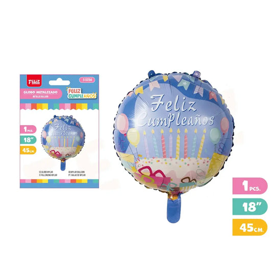 Globo Foil 18" Feliz Cumpleaños x 1 Uni.
