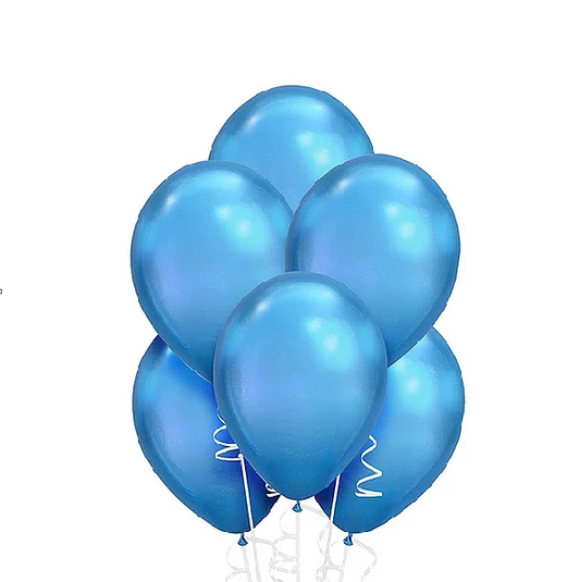 Globo Látex 9" Cromado Celeste x 25 Uni