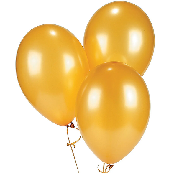 Globos Látex 12" Metal Dorado x 50 Uni.