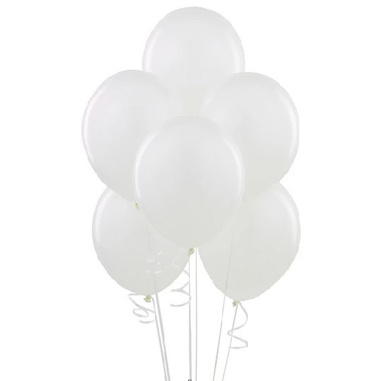 Globos Látex 9" Blanco x 50 Uni.