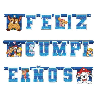 Guirnalda Feliz Cumpleaños Paw Patrol