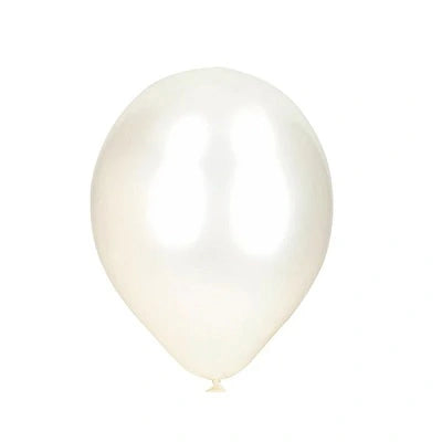 Globo Látex 9" Metal Blanco Perla x 25 Uni