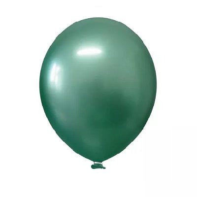 Globo Látex 9" Metal Verde x 25 Uni