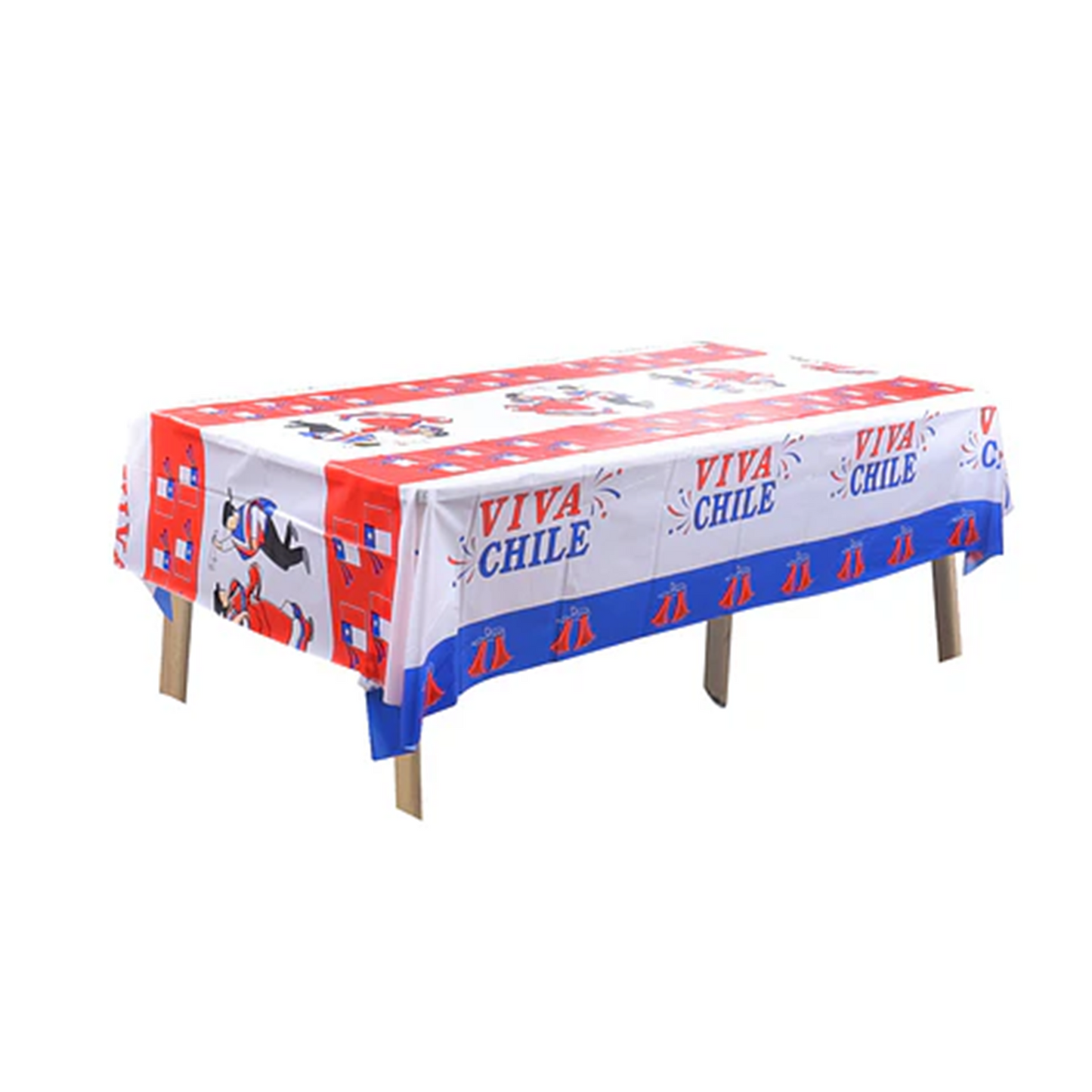 Mantel Fiestas Patrias Viva Chile Copihue 137 x 274 cm