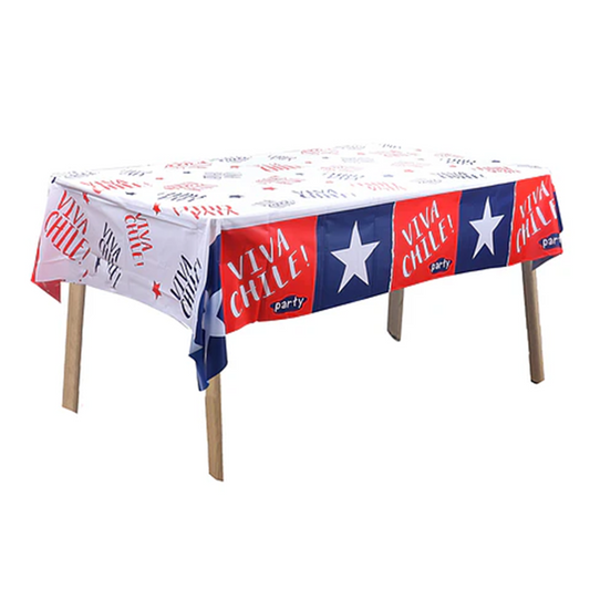 Mantel Fiestas Patrias Viva Chile Estrella 137 x 274 cm