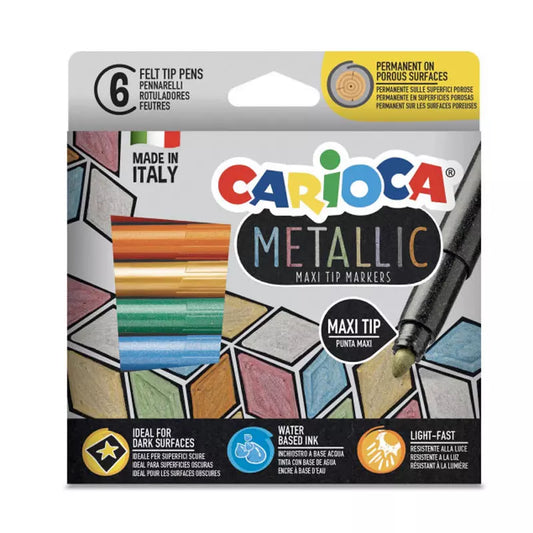 Plumones Metallic Maxi 6 Colores Carioca