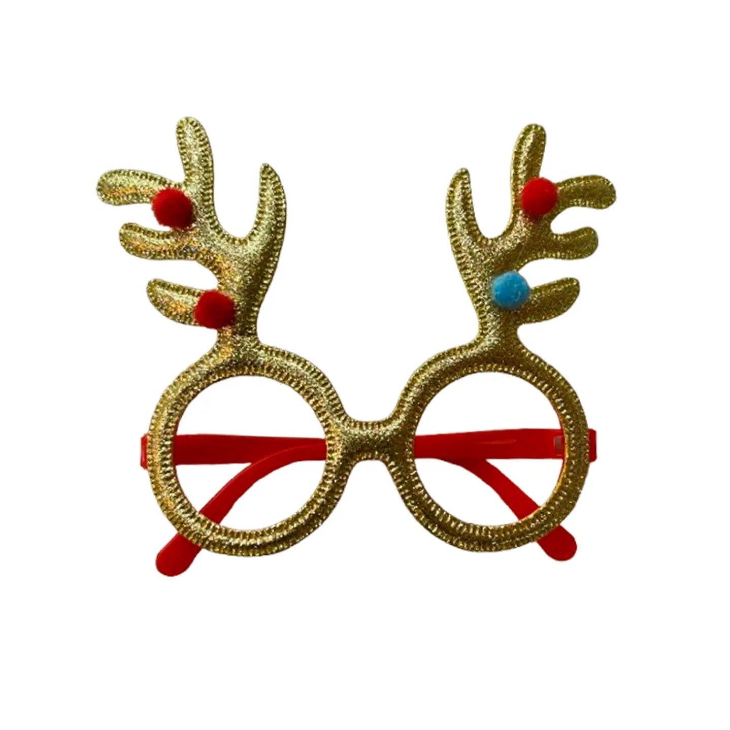 Lentes Navideño Reno Dorado x 1 Uni.