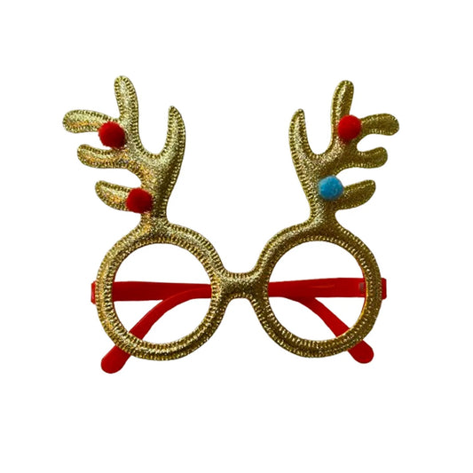 Lentes Navideño Reno Dorado x 1 Uni.