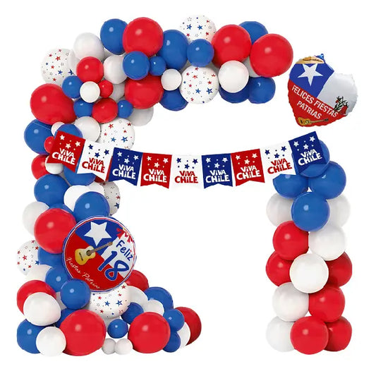 Set Deco Globos Viva Chile x 1 Uni
