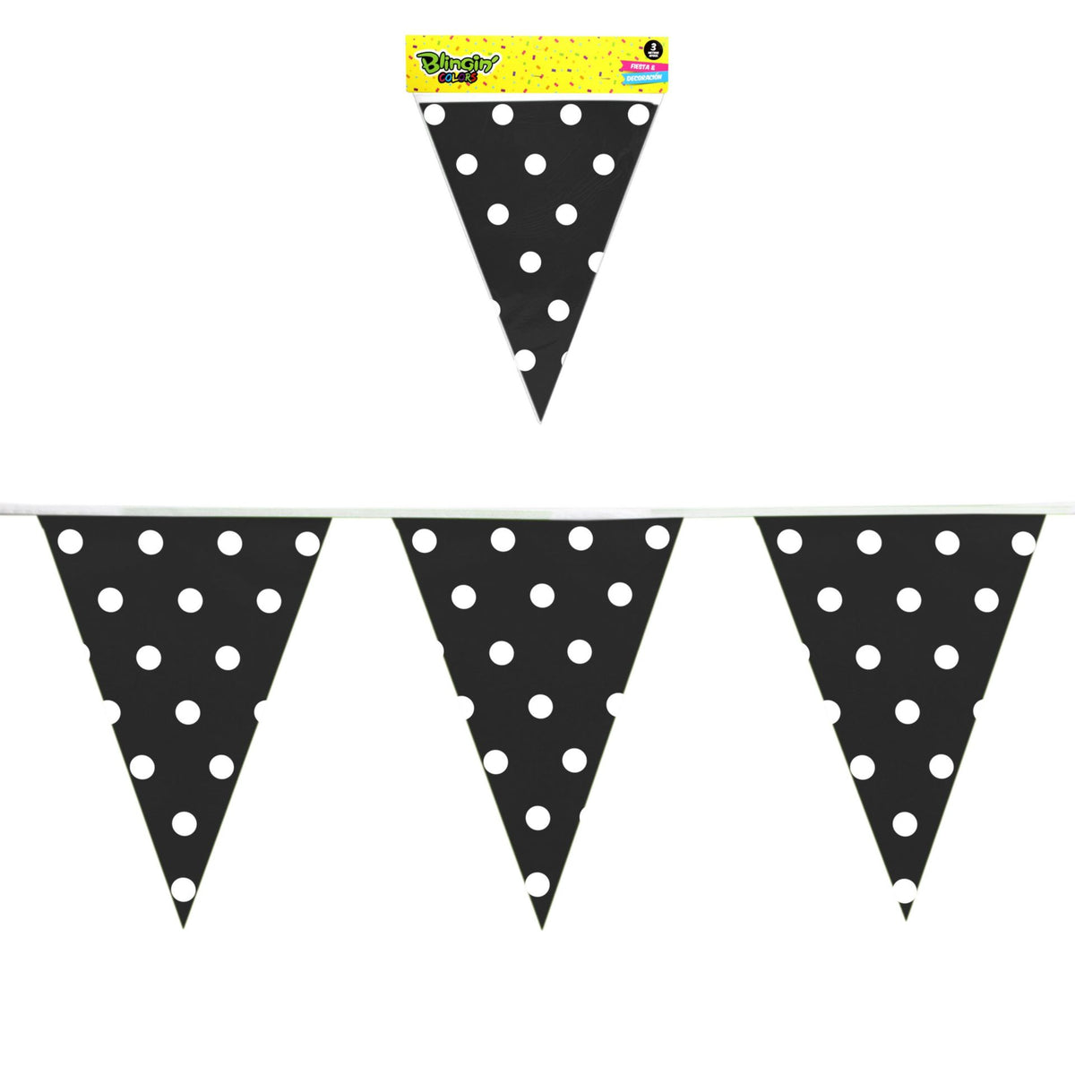 Banner Polka Dots Negro