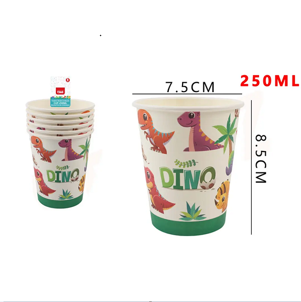 Vasos Polipapel Dinosaurios x 6 Uni.
