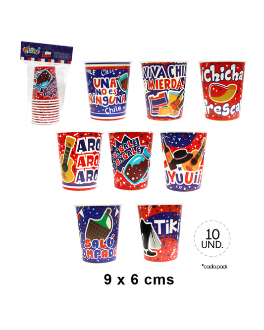 Vasos Fiestas Patrias x 10 Uni.