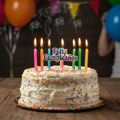 Velas Impresas "Feliz Cumpleaños" x 12 u.