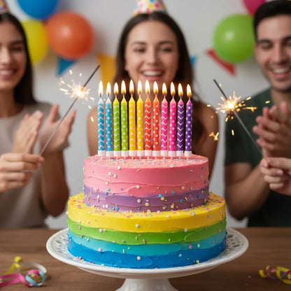 Velas Impresas Ondas y Puntos x 12 u.