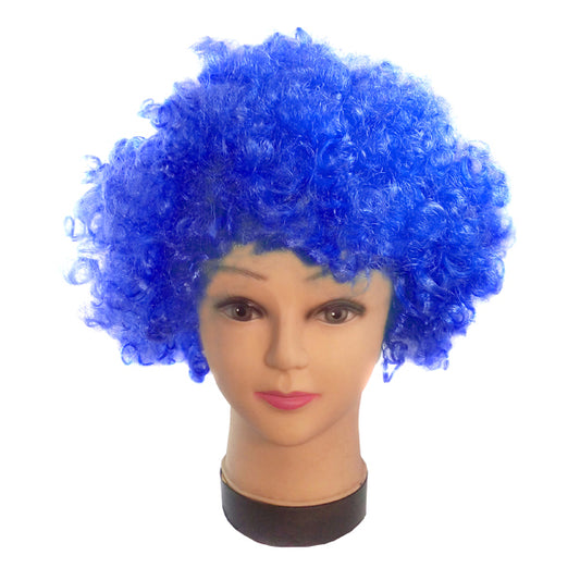 Peluca Afro Azul Rey x 1 Uni