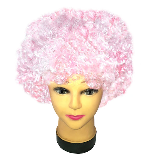 Peluca Afro Rosado x 1 Uni