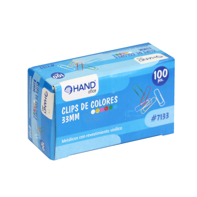 Clips de Colores 100 u. Hand