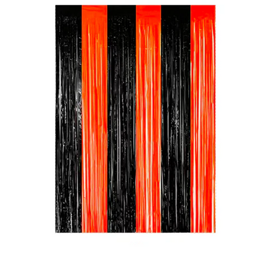 Cortina Metalizada 200x100 cm Naranjo/Negro