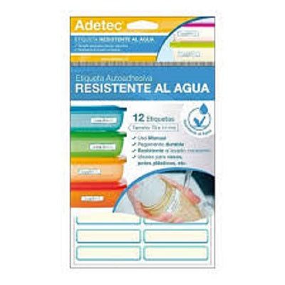 Etiqueta Manual Resistente Al Agua 10 Unid Adetec