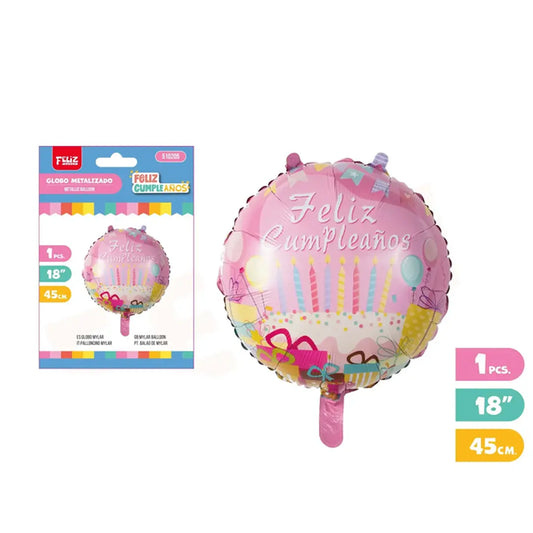 Globo Foil 18" Feliz Cumpleaños.