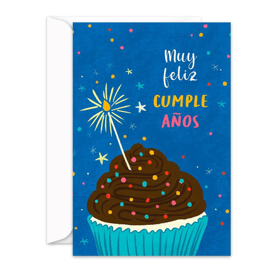 Tarjeta Feliz Cumpleaños CupCake