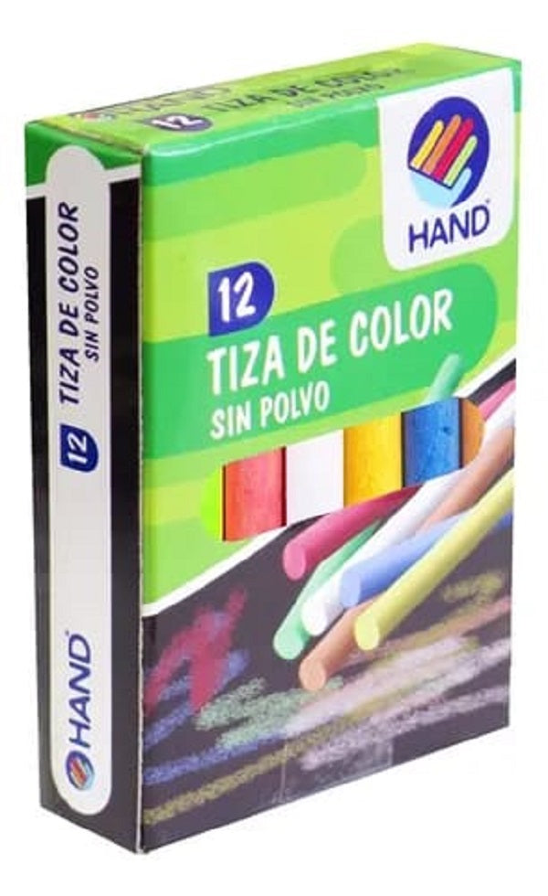 Tiza Color Sin Polvo 12 Unid Hand