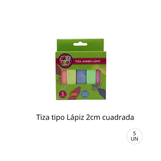 Tizas Jumbo Lápiz Cuadrado 6 Unid